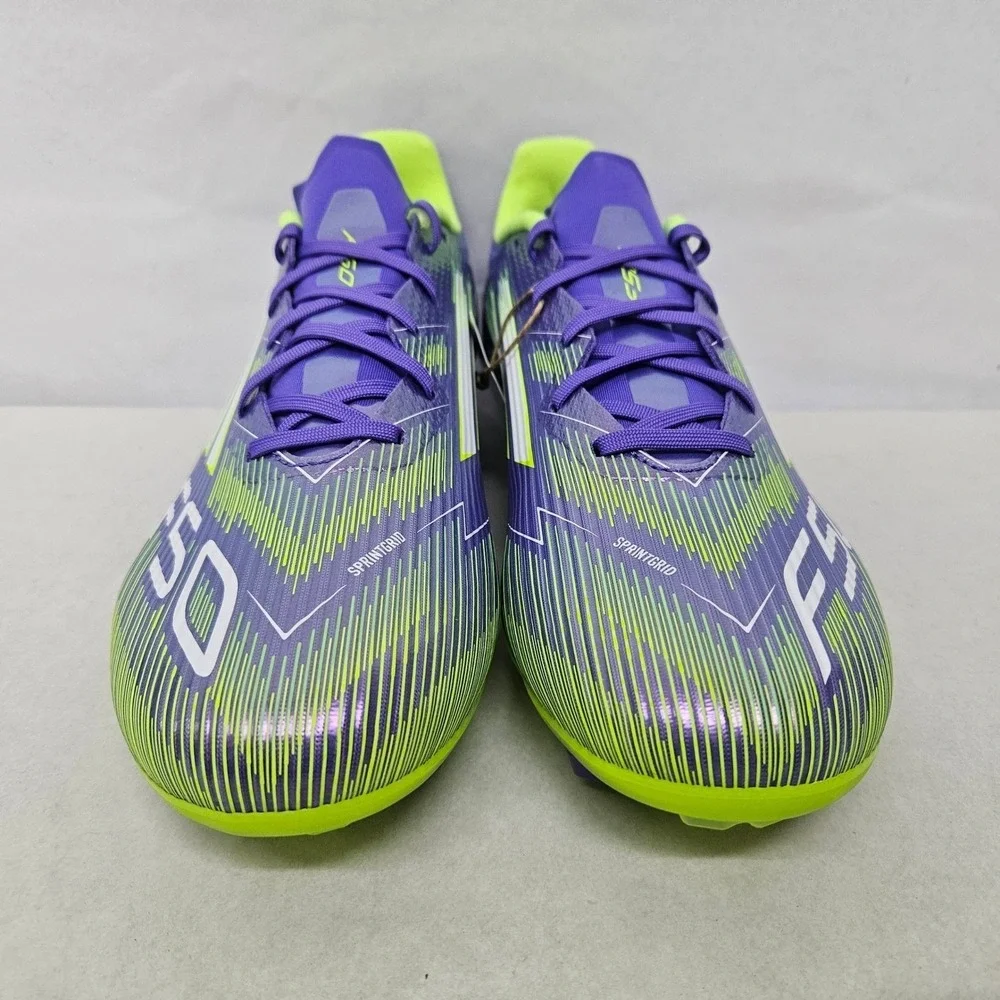 Adidas F50 League FG/MG Soccer Cleats JI0003 Purple Lucid Lemon Mens Size 11.5 - Picture 7 of 10